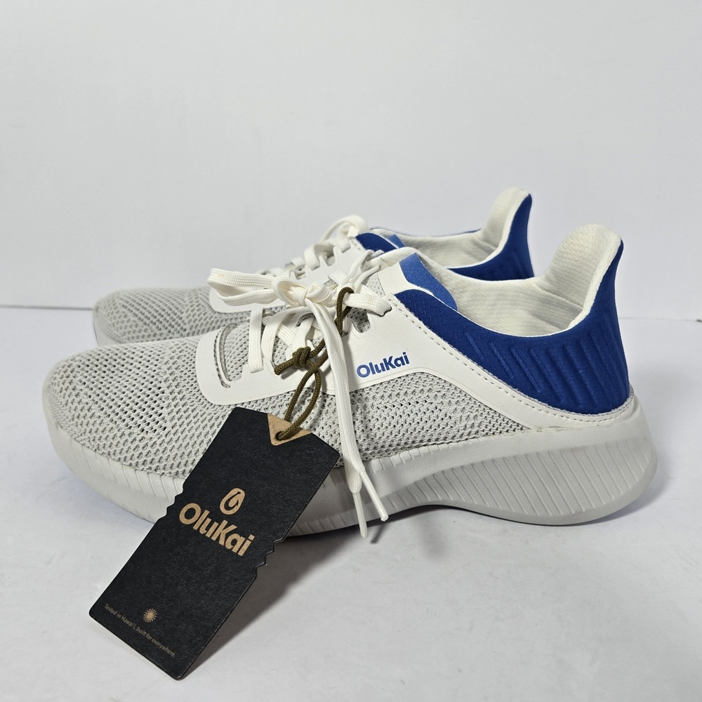 Mens 8 Olukai Island Hopper Casual Shoes Sneakers Sterling Blossom Gray Blue